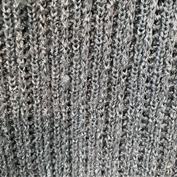 VTG Women’s 90s Pandora Blue Metallic Sweater Ruffled Edge 3/4 Sleeve Sz. S - Picture 7 of 9